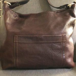 CORONADO LEATHER CONCEALED COMPARTMENT Hobo purse shoulder Dark Brown